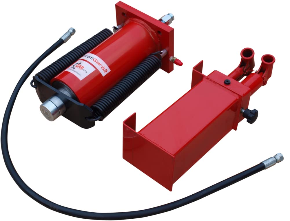 Carmax Ensemble de presse d'atelier 50T avec pompe hydraulique à double entraînement, vérin hydraulique et manomètre