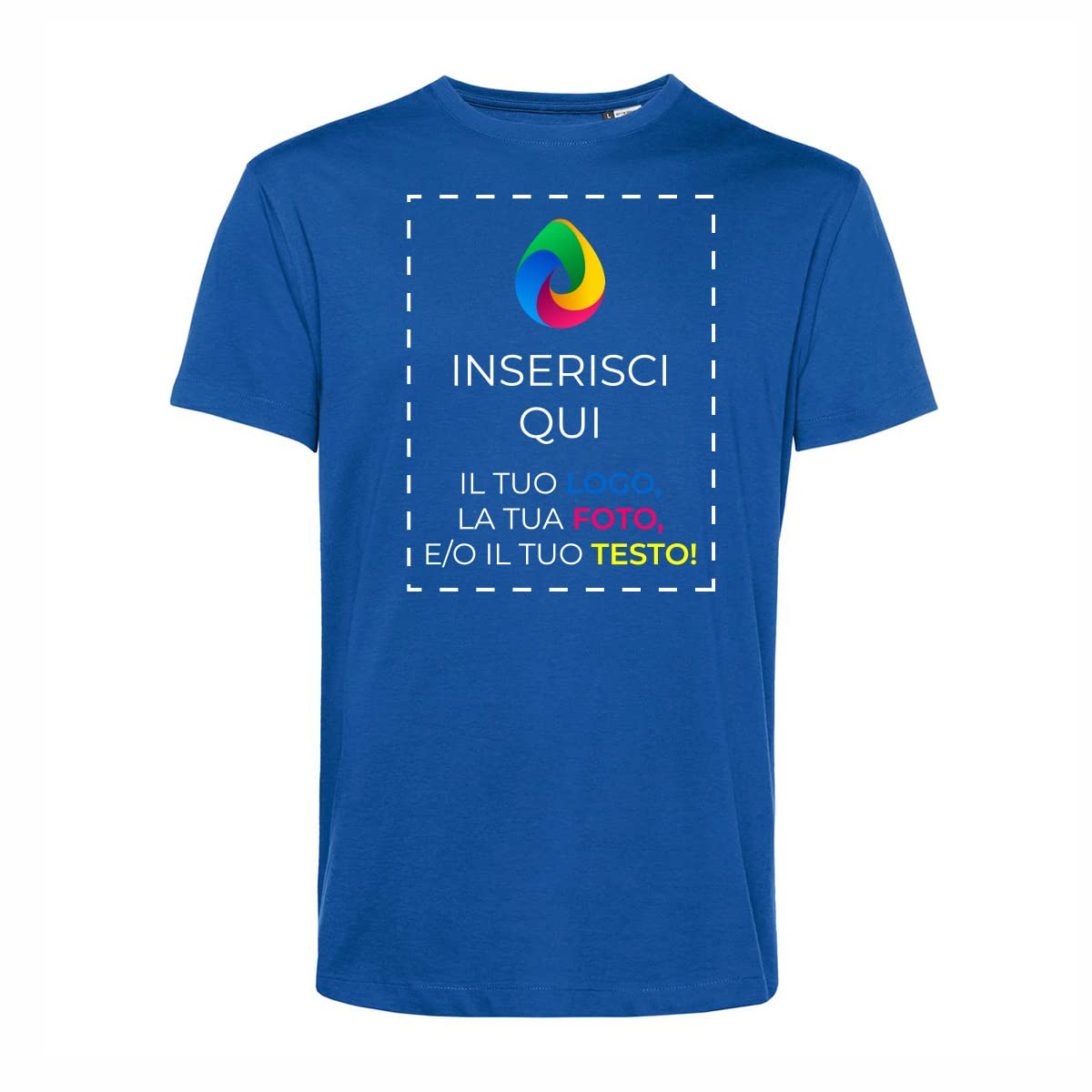 Teetaly Maglietta T-Shirt Personalizzata Stampa Fronte Retro Uomo in Cotone Organico