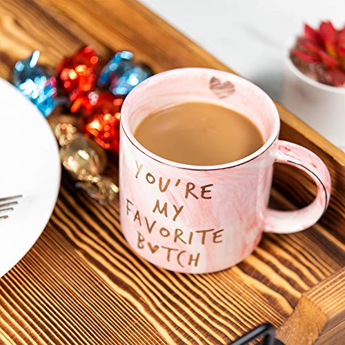 Best-Friend-Christmas-Gifts-for-Women-Funny-Birthday-Friendship-Gift-for-BFF-Bestfriend-Besties-Mom-Sister-Boss-Woman-Big-Sis-Sorority-Youre-My-Favorite-Pink-Mug-115oz-Coffee-Cup