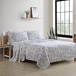 Eddie Bauer - Kingsize-Bettwäsche, Baumwoll-Flanell-Bettwäsche-Set, gebürstet für zusätzliche Weichheit, gemütliche Heimdekoration (Skating Pinguin, King)