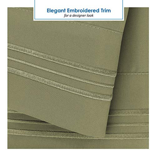 Nestl Sage Green Short Queen Sheets for RV, Hotel Luxury RV Queen Sheets Set, 6 Piece Fitted Bed Sheet Set and Pillowcases, Super Soft, Wrinkle-Free, and Breathable Camper Bedding