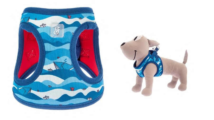 Ferribiella Pettorina Motif per Cani, Collezione Italiana, Design Colorato, Neoprene e Poliestere, Disponibile in Diverse Taglie (Origami, L (45-51cm) Max 11 Kg)