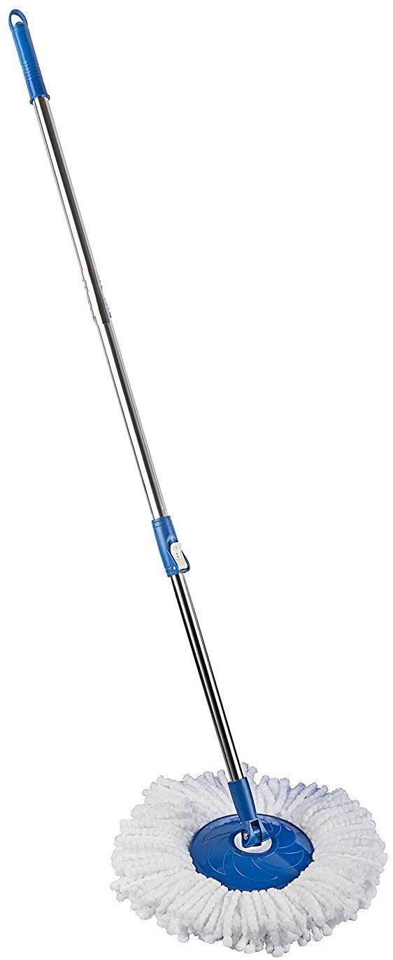 NilzoneMop Stick Rod Only Stainless Steel Spin Mop Stick Floor Cleaning with Microfiber Mop Head/Refill (Multicolour)