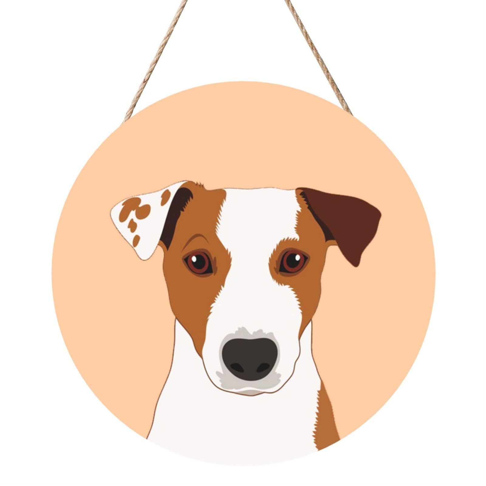 InOmak Jack Russell Terrier Dog, Round Wood Panel Painting 12 in, Wall Hanging Painting For Home