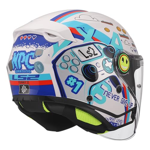Casque jet enfant LS2 Funny II Next Level avec écran long blanc S - 3