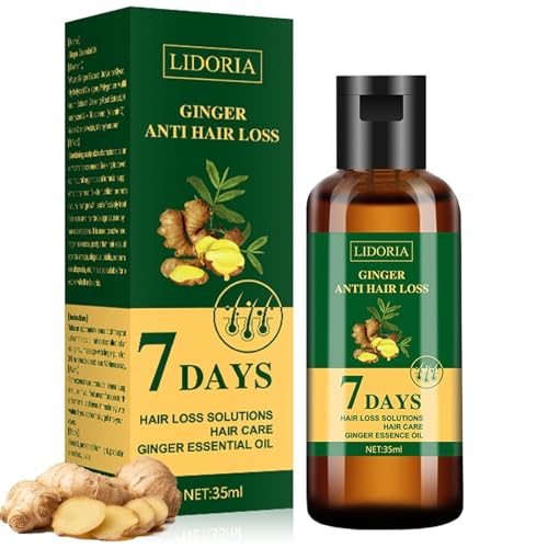 Lidoria Ginger Anti Hair Loss Oil 7 Days, Lidoria Aceite para el crecimiento del cabello, Aceite esencial Lidoria, Aceite para el cabello Lidoria, Suero natural para el crecimiento del cabello (1Pcs)