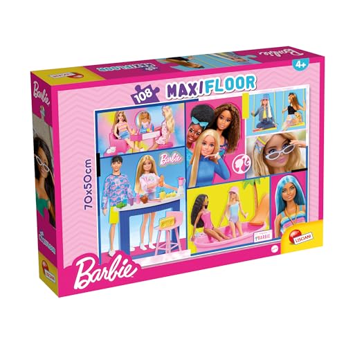 Lisciani - Puzzle Barbie MaxiFloor - 108 Pièces Double Face - Dès 6 Ans