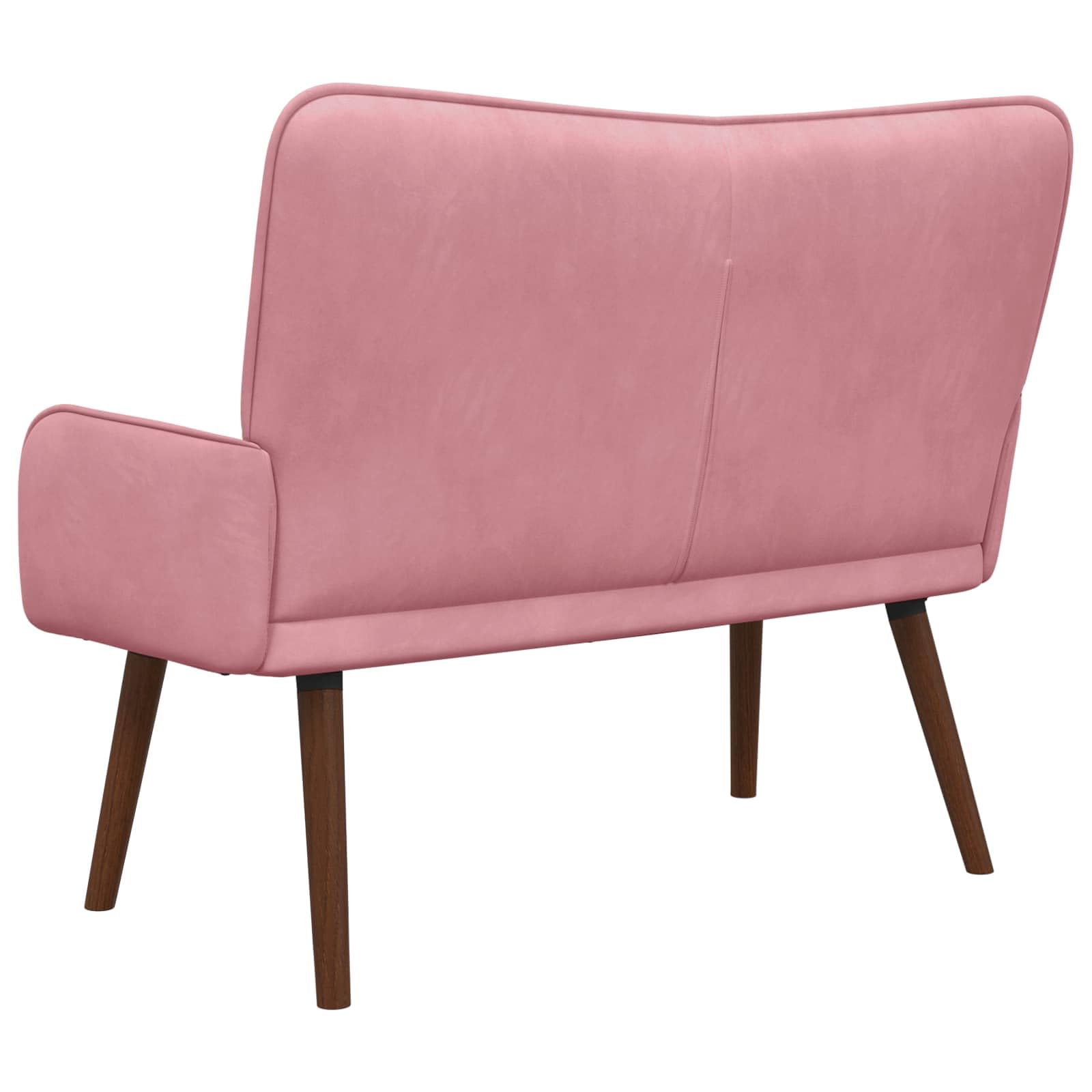 vidaXL Sofa a Due Posti Rosa 115 x 61 x 87 cm Velluto, Divano a Due posti in Velluto, Resistente e ergonomico, Comodo per spazi Piccoli, Perfetto per Il Salotto