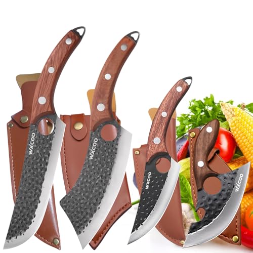 WXCOO 4PCS Hand Forged Kitchen Chef Knife Set High Carbon