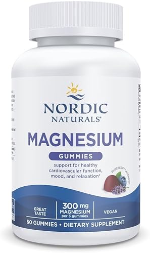Nordic Naturals Gomitas de magnesio para adultos sabor a lavanda de arándanos 60 gomitas - Suplemento de magnesio vegano para apoyo mental estado de