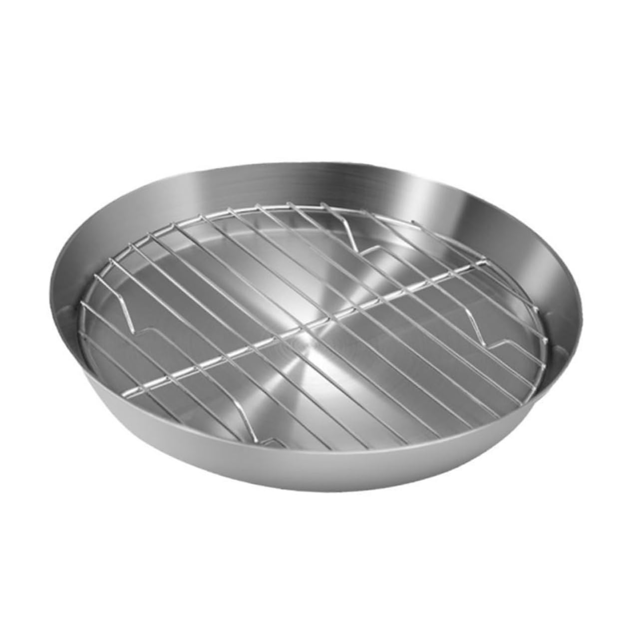 Plaque de cuisson ronde anti-adhérence avec support pour éviter les plats froids au barbecue