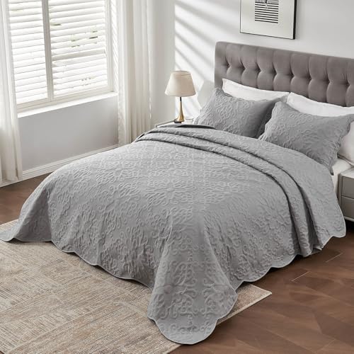 Image of Kingnex Oversized King Bedspreads 128x120 Gray
