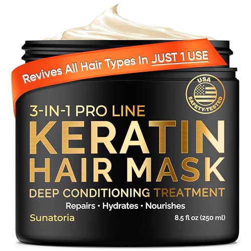 SUNATORIA Keratin Hair Mask - Deep Conditioner for Dry Damaged Ha...
