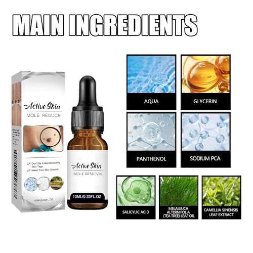 VivaBloom Professional Wart & Mole Remover Serum - Gentle Skin Tag Corrector for Face, Neck & Body with Glycerin & Panthenol - Fast Acting Keratosis Treatment (1)