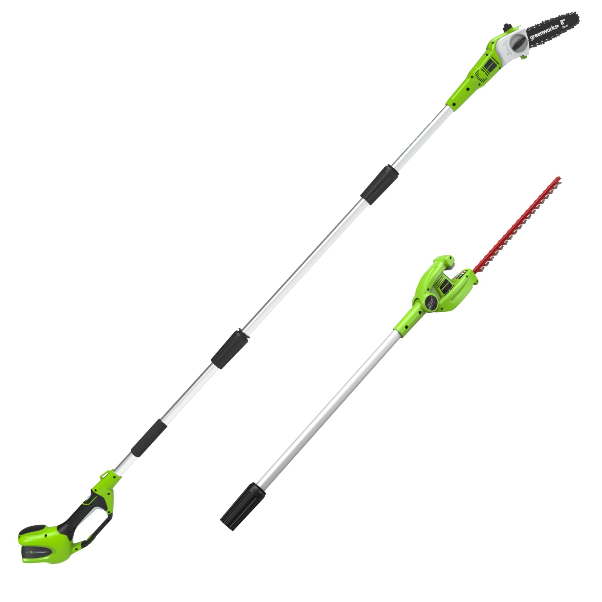 Greenworks G40PSH Sega e Tagliasiepi ad Asta a Batteria 2 in 1, Tracolla, Barra della Sega ad Asta 20cm, Lame Tagliasiepi Doppia Azione 51cm, SENZA Batteria 40V e Caricabatterie, Garanzia 3 Anni