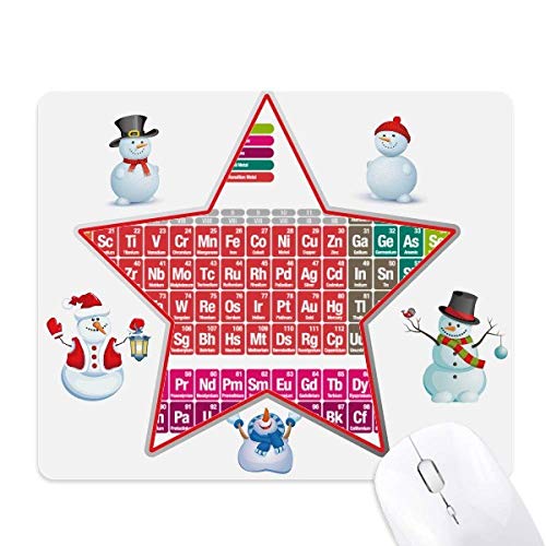 Tapis de souris tableau périodique chimie bonhomme de neige et étoile design mignon