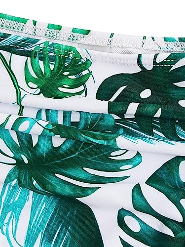 Romwe Girl's Cute Ruffle Bandana Bikini Swimsuit Ruched High Waist Beach Bathing Suit Black And White 140 #TOP4