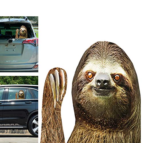 Toogod Sloth Automotive Decals Car Window Cling Funny Car Sticker Animal Window Decal for Vehicles