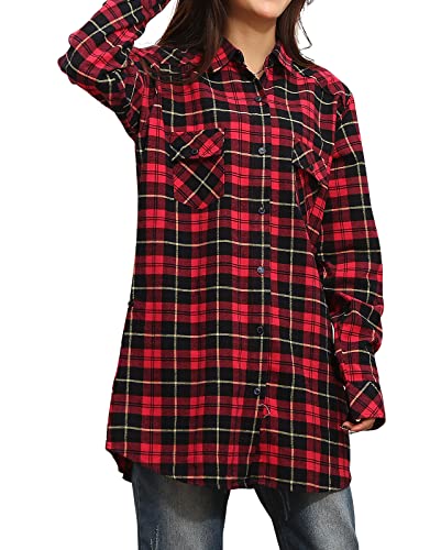 Image of Match Women's Long Sleeve Plaid Flannel Shirt #2021
