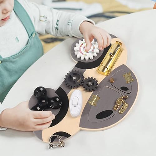 BeShero Sensorisches Pädagogisches Busy Board Kleinkinder Lernspielzeug Activity Schraubbrett Montessori Spielzeug Motorikspielzeug Cover
