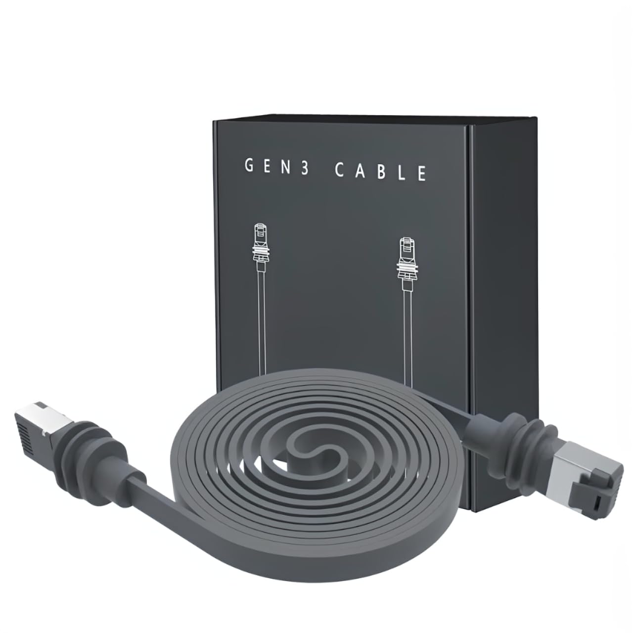 Elfcam - 10m Cavo Ethernet Piatto Cat 6A per Starlink Gen 3 e Mini – 10Gbps, RJ45, IP68 Impermeabile e Resistente al Calore, 9.2x3.2mm, Flessibile per Installazione su Parete Interna/Esterna