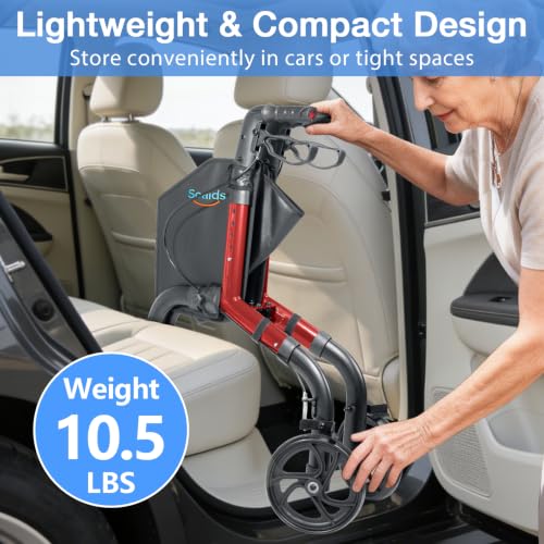 Image of 3 Wheel Walkers for Seniors, Lightweight Foldable Rolling Rollator