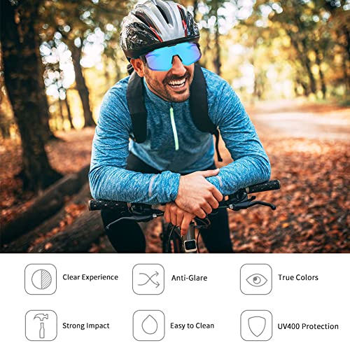 NAMIS Gafas de Sol de Deportivas Gafas Sol Polarizadas Ciclismo Hombre Mujer Gafas Ciclismo Fotocromaticas para Deporte y Aire Libre Conducir Pesca Ski Esquiar Golf Correr Corriendo MTB (Azul) - imagen 4
