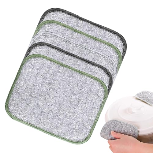 Toallita de vajilla de alambre sin arañazos | Paño de cocina reutilizable – Juego de 5 paños de cocina sin olor para cacerolas de cocina fregadero