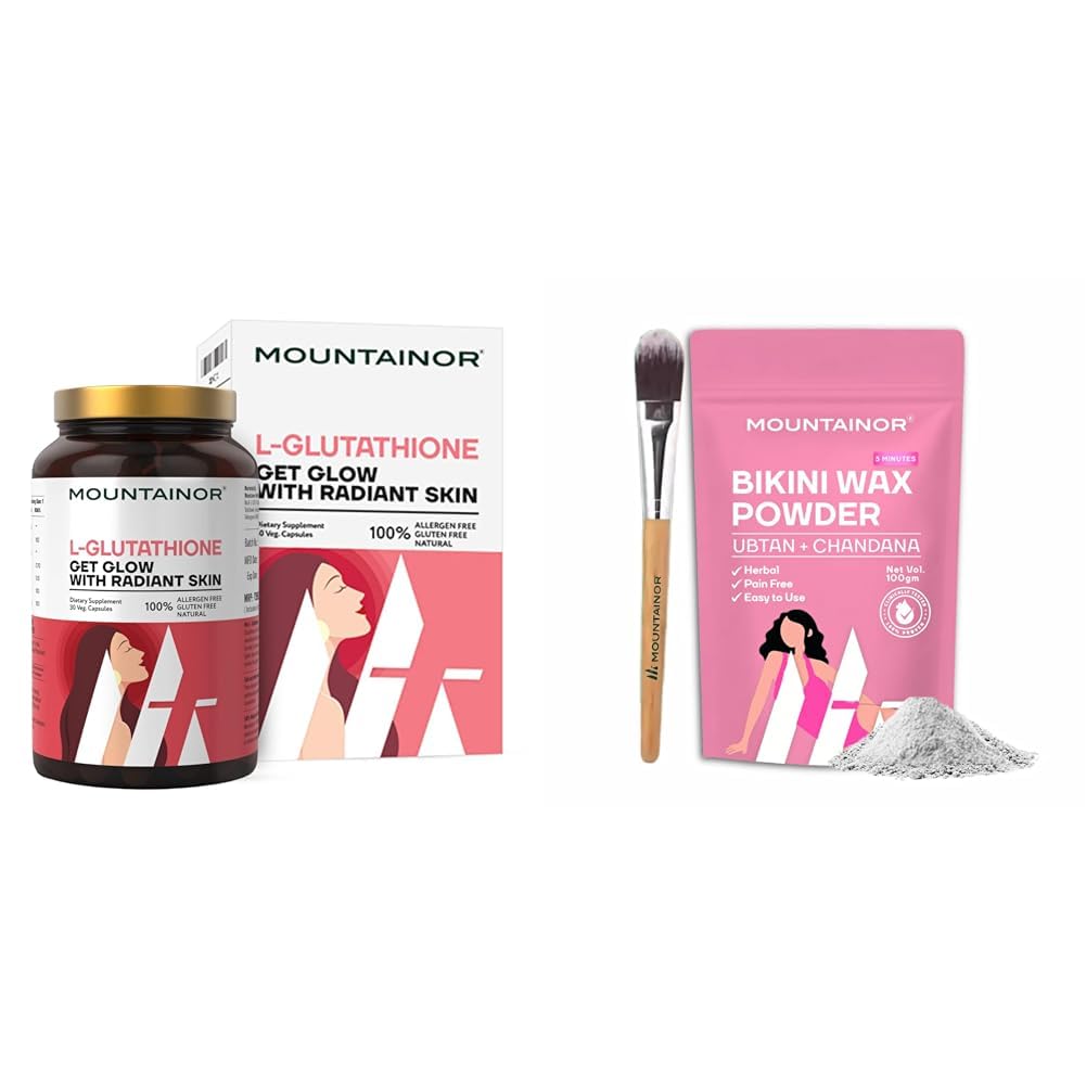 MOUNTAINOR L- Glutathione for Skin Whitening 1000mg With Grapeseed, Vit C,E, Hyaluronic Acid, Biot