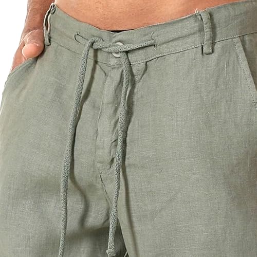 Shorts deportivos para hombre color sólido verde miniatura 5