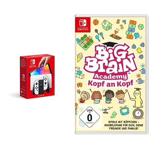 Nintendo Switch (OLED-Modell) Weiss + Big Brain Academy: Kopf an Kopf - [Nintendo Switch]