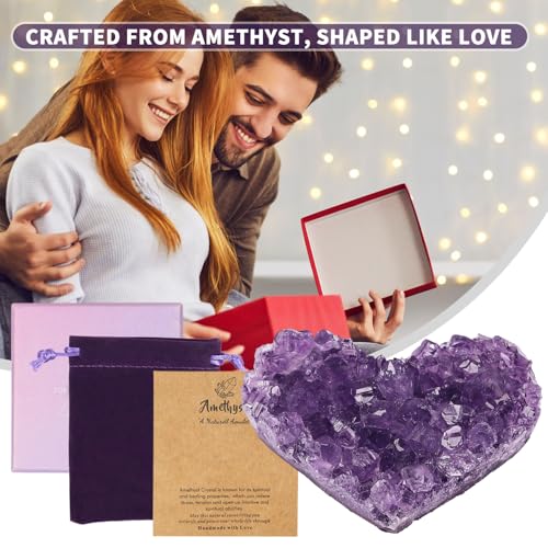 Natural Amethyst Crystal Cluster - Raw Healing Stone for Meditation, Reiki, Chakra Balancing - Worry Stone & Home Decor Gift - Image 3