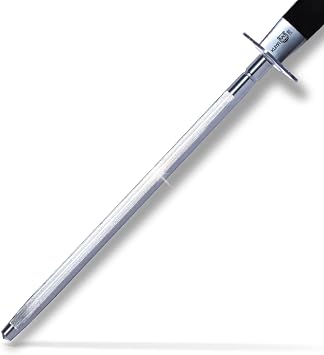 KUMA Kitchen Knife Sharpener - USER FRIENDLY - 8 Inch Steel Honing Rod for Sharpening your Chefs Knife, Carving Knife, Chopping Knives, And More! - Easily Hone & Recover Your Sharp Edge Today!