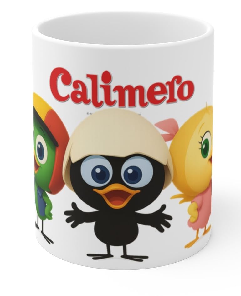 Jm-Déco Mug Calimero – Tasse en céramique 330 ml – Cadeau original pour fan de dessin animé – Compatible micro-ondes et lave-vaisselle 54127
