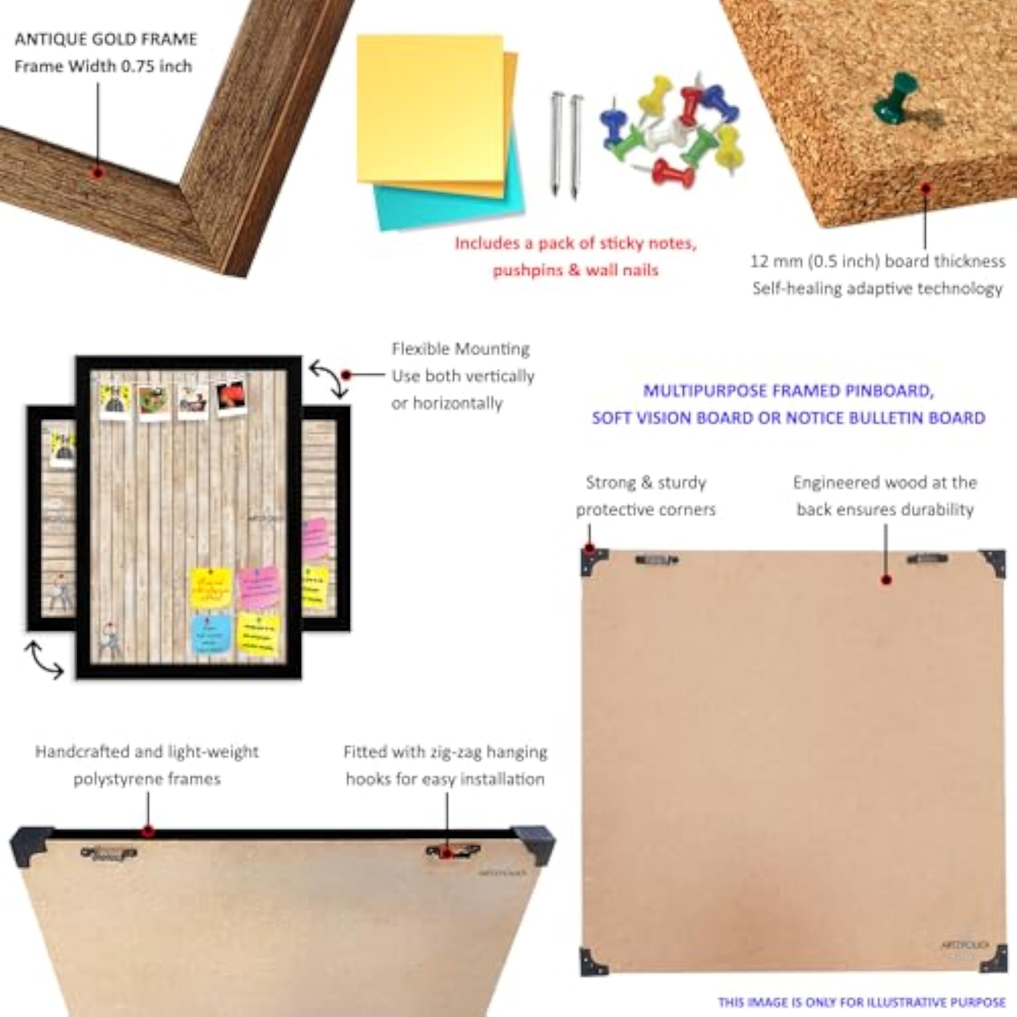 Flying Lanterns Bulletin Board with Push Pins