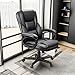 Furmax Office Executive Chair High Back Adjustable Managerial Home Desk Chair, Swivel Computer PU Leather Chair with Lumbar Support (Black)