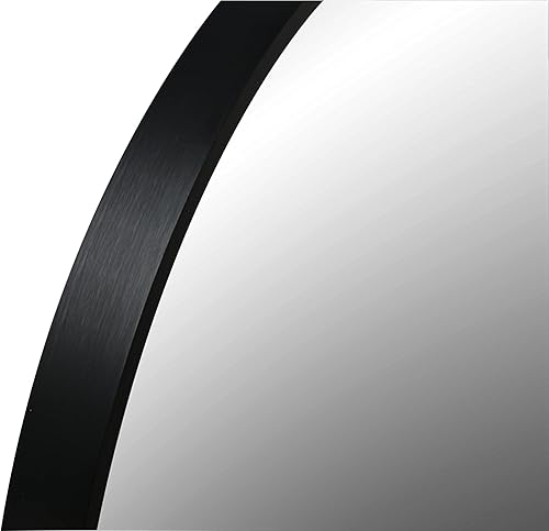 Miniatura 8 de FrameWorks Espejo de aluminio circular negro contemporáneo de lujo de 20"