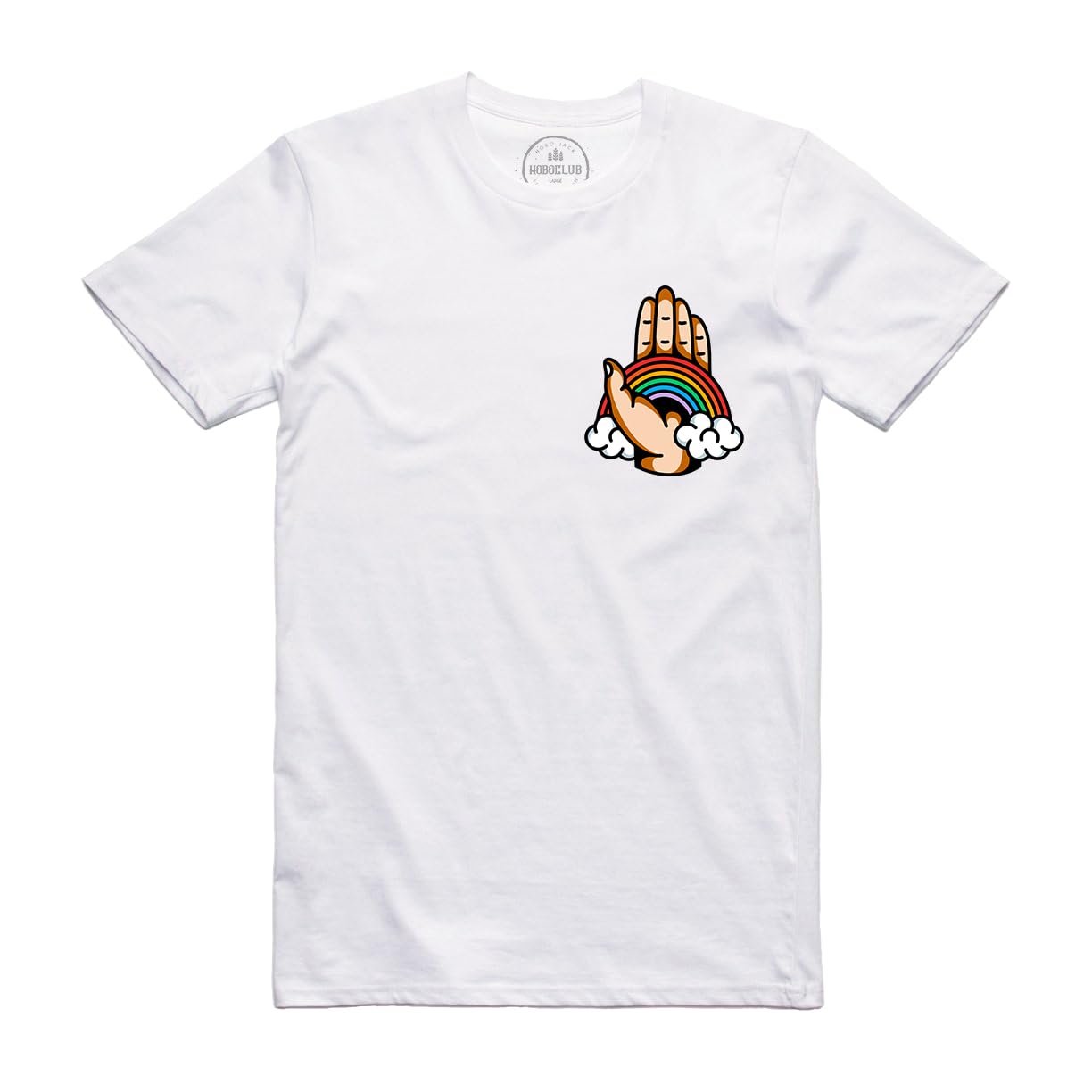 Hobo Jack Men's White - Pride T Shirt (Large)