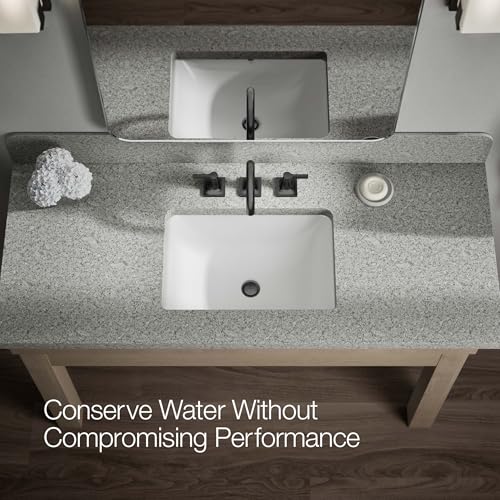 KOHLER K-28125-4K-BL Venza® Widespread Bathroom Sink Faucet, 3-Hole with Two Lever Handles and Clicker Drain, 1.0 gpm, Matte Black thumbnail 8