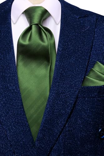 Image of Hi-Tie Men's Tie Lapel Pin Set Pocket Square Cufflinks Formal Woven Silk Tie Sets Wedding Party