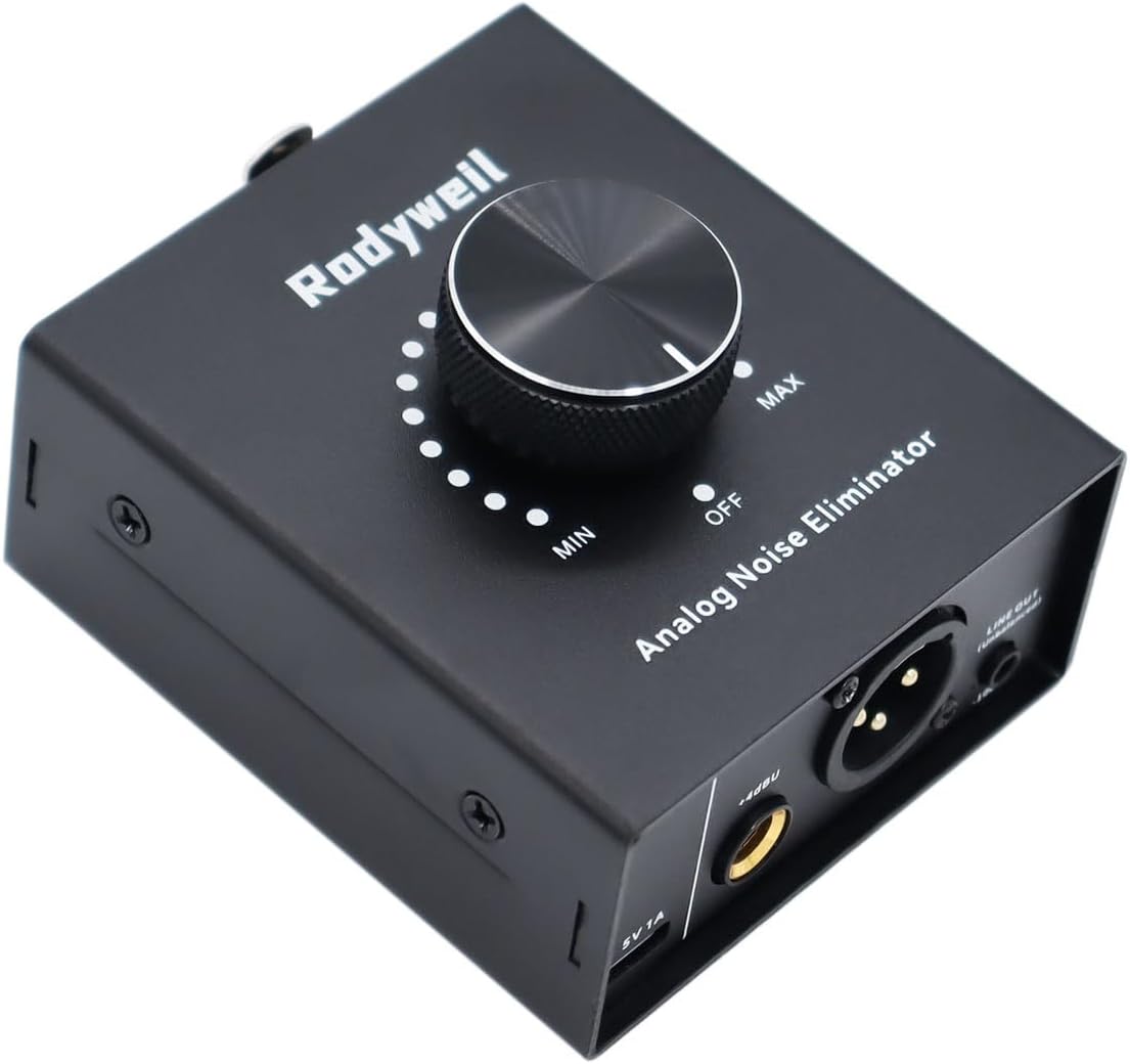 XLR Hum Eliminator, Adjustable TRS Audio Noise Filter, Noise Gate, Ground Loop Isolator, for Recording Studio, Podcasting, Live Stage