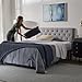 Lucid Mid-Rise Upholstered Headboard - Diamond Tufted - Padded Polyester - Adjustable Height from 34” to 46” - Easy Assembly - Bed Frame or Wall Mount - Sturdy - Stone - King / Cal King Size
