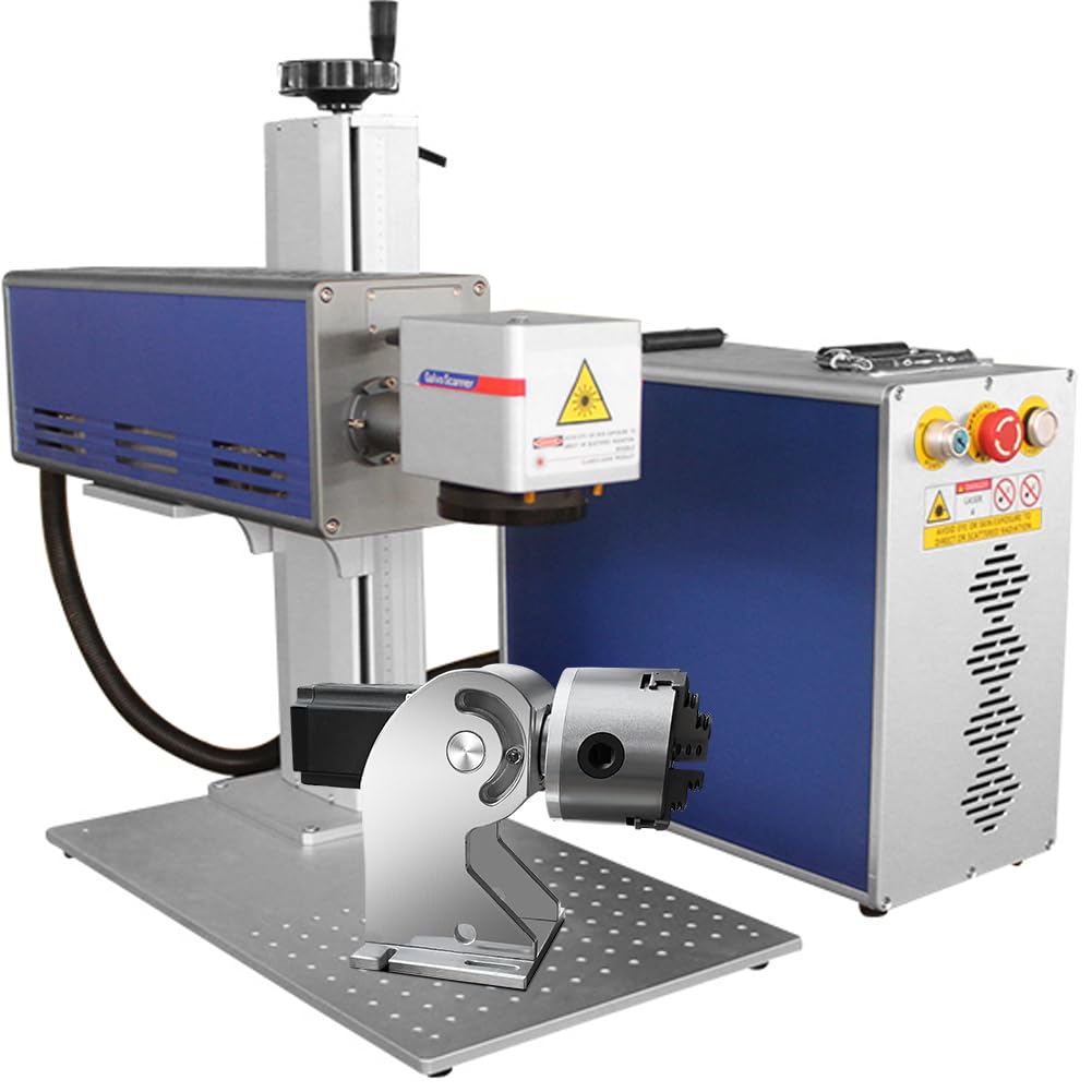 Grabador de Láser CO2 Grabadora Láser Máquina de Grabado de Láser CO2 Láser 10.6um 210x210mm Con Rotación láser Alta precisión 220V para Madera/Plástico/Cuero/Caucho/Papel/Tela etc. (30W Con rotación)