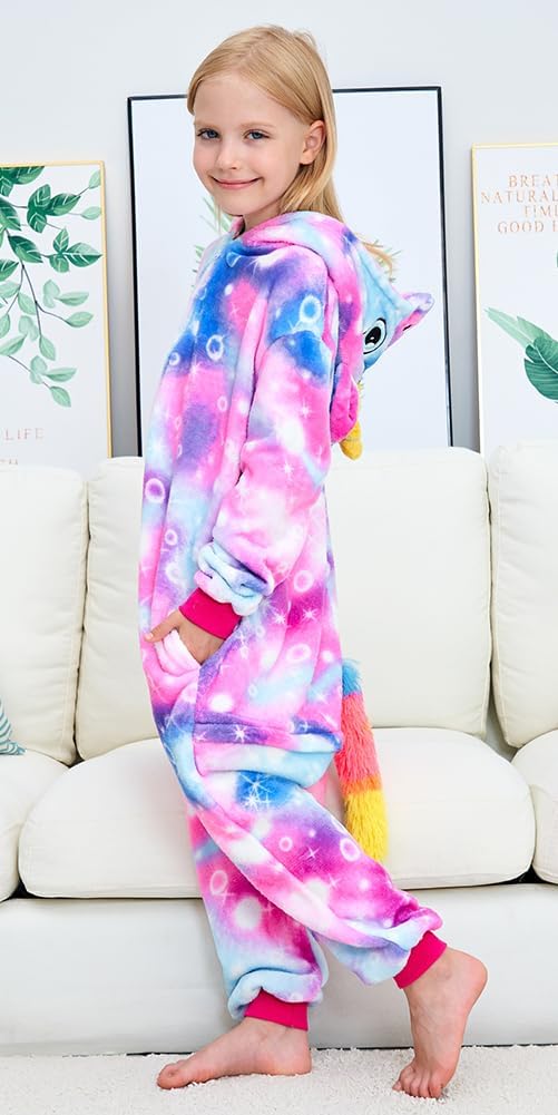 Kids Unicorn Onesie Pajamas One-Piece Cosplay Costume Animal Sleepwear Girls And Boys - Image 4