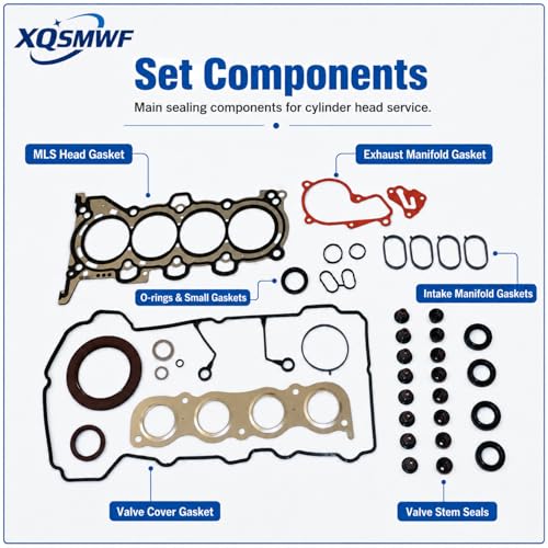 Image of XQSMWF Cylinder Engine Head Gasket Set Fit for Hyundai Elantra Coupe GT 2011-2020 Fit for Kia Forte Soul 1.8L /2.0L L4 2012 2013 2014 2015 2016 2017 2018# HGS193 HS26561PT ES71313 CPW13795