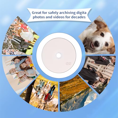 Image of BD-R BDR 25GB Single Layer Blue Blu-ray Recordable Media Disc Upto 6X with 50 Pack White Inkjet Hub Printable Blank Data Recordable Media Disc with Cakebox /Spindle Packing