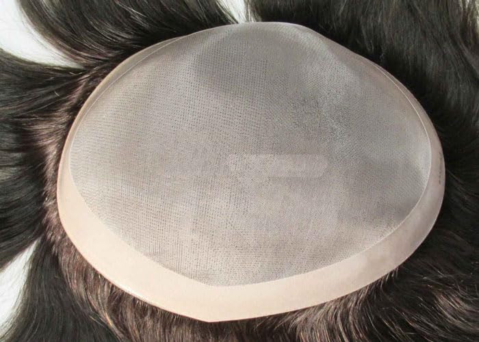 Men's Wig Fine Mono with Pu Coated all around perimeter 100% Human Hair Men's Hair pieces