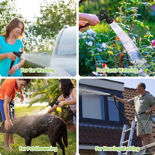 Grandma Shark Gartenschlauch 30m - Ausziehbar Mit 8 Sprüh-Modi