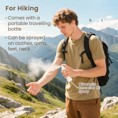 Image of HIQILI 100ML Citronella Oil for Homemade Sprays, Add to Diffuser, 100% Pure and Natural Undiluted 3.38 Fl Oz