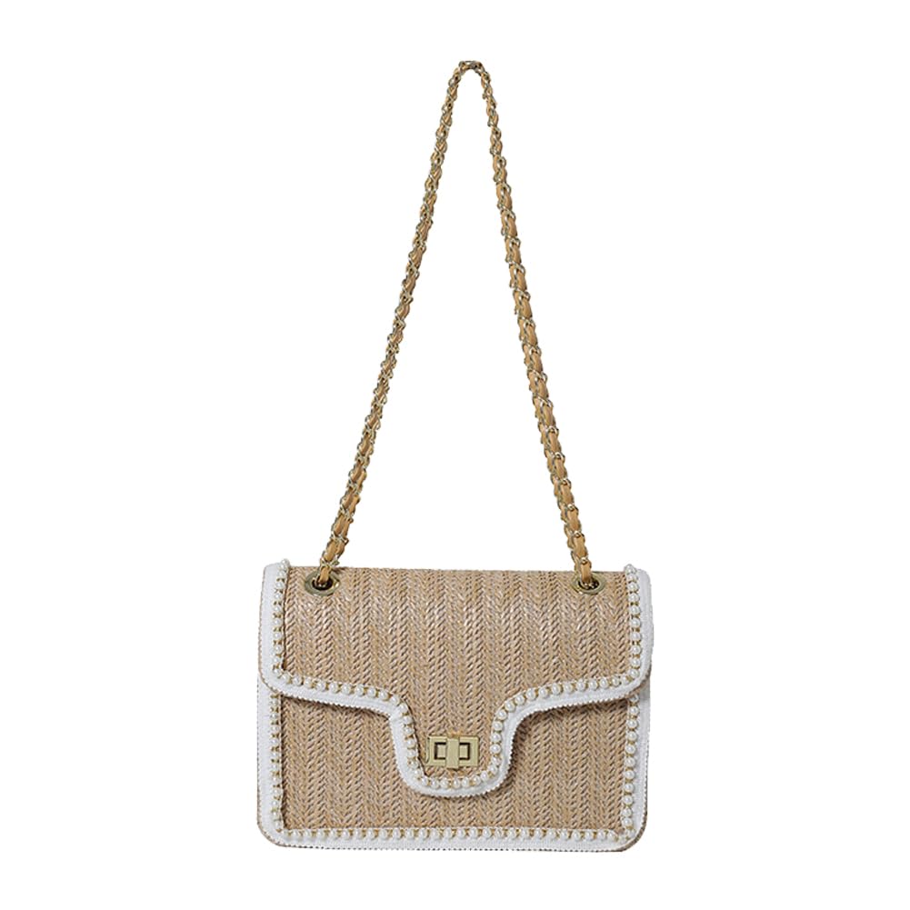 Huwzder Straw Crossbody Bags for Women Summer Shoulder Satchel Purses Beach Clutch Handbags for Vacation